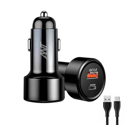 Ant Trigger 10 Dual USB Car Charger 48W, PD 3.0 & Quick Charge Fast Charging Car Adapter with 2 USB Ports for Smartphones Tablets Laptops Smartwatch