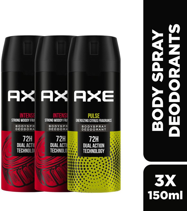 AXE Intense & Pulse Body Spray  –  For Men(150 ml, Pack of 3)