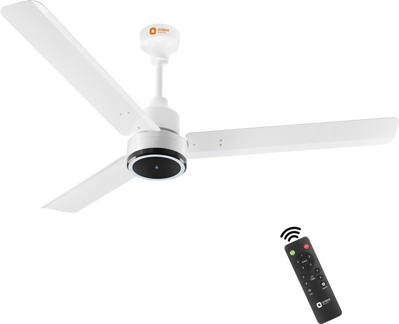 Orient Electric Ujala Prime BLDC | Superior Air Delivery| BEE-5 Star Rated | LED Indiacator with 3 Year Warranty BLDC Motor with Remote 1200 mm Ceiling Fan(5 Star | White | Pack of 1)