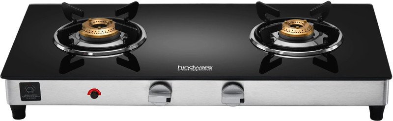 Hindware Smart Appliances Plus GL 2B AI Glass, Stainless Steel Automatic Gas Stove(2 Burners)