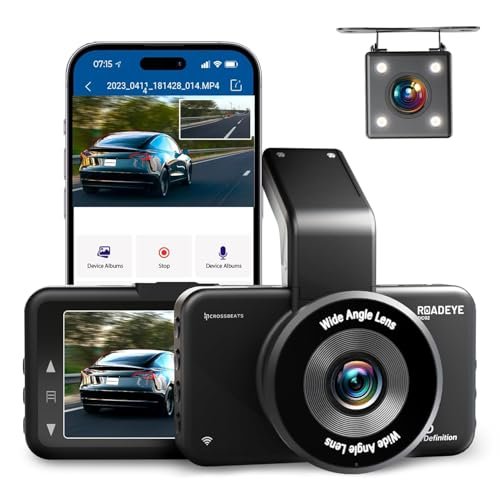 CrossBeats RoadEye DC02 | Dual Channel Dash Camera for Car Front and Rear| 2.7K Dash Cam for Car 5MP FHD ADAS Night Vision 3″ LCD Display Dashcam 170° Wide Parking Mode App Control 256GB 12M Warranty