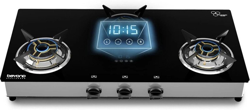 Beyond Appliances Auriga 3 Burner Smart Cooktop Digital TimerFFD I Glass Automatic Hob(3 Burners)