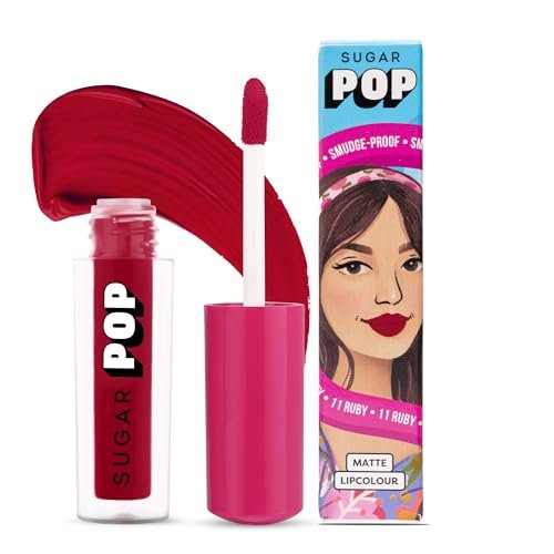 SUGAR POP Matte Lipcolour | Vitamin E | Super-Pigmented | Smudge-proof | 1.6 ml – 11 Ruby