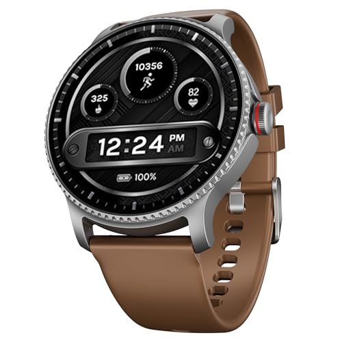 Boat Lunar Discovery w/ 1.39″ (3.5 cm) HD Display, Turn-by-Turn Navigation, DIY Watch Face Studio, Bluetooth Calling, Emergency SOS, QR Tray, Smart Watch for Men & Women(Brown)
