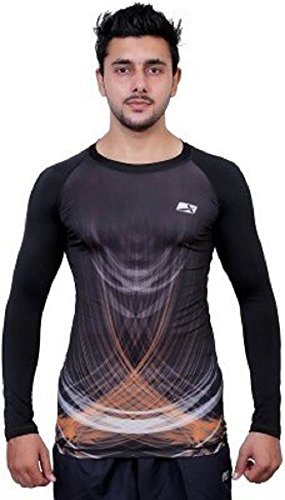 Vector X 022-A Round Neck Printed T-Shirt, Men’s Medium (Black)