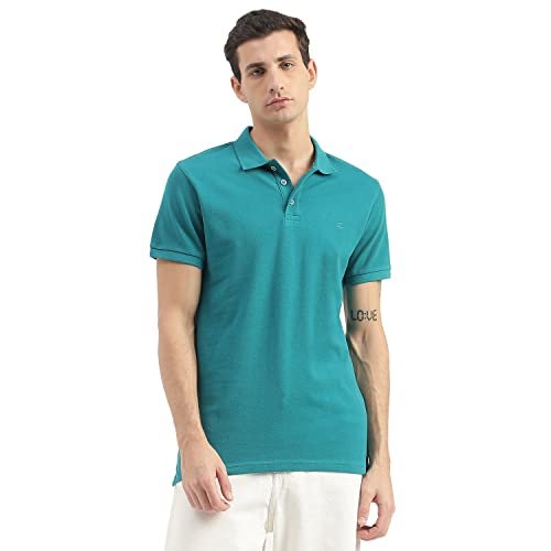 United Colors of Benetton Monotone Polo T-Shirt (Size: S)-23P3089J333AIDT1 Teal