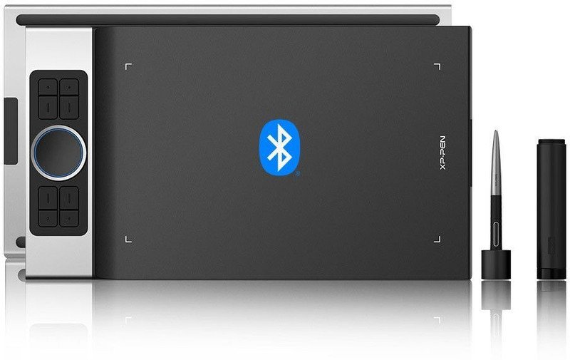 XP Pen Deco Pro MW Graphic Tablet with tilt support, 8 shortcut keys, 8192 levels of pressure sensitivity,1 roller wheel and Bluetooth connectivity 11 x 6 inch Graphics Tablet Connectivity – USB, Bluetooth(Black)