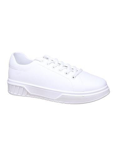 Impakto Men’s Sneakers | Lightweight & Washable Casual Shoes | Comfortable Lace-Up Shoes, Office & Travel | Soft Cushioned Insole & Slip Resistant White