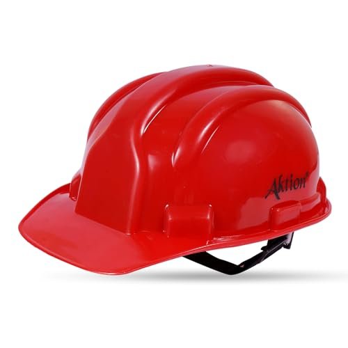 Aktion AK H02_WHT Safety Helmets Rachet Type, Color: Red, Pack of 35, IS 2925:1984