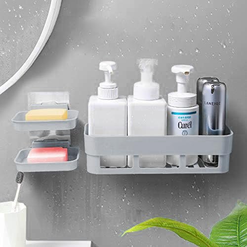 Satpurush Bathroom Accessories, Bathroom Rack, Bathroom Shelf Organizer, Wall Mounted Shelf, Bathroom Hardware and Accessories, Storage Racks (2 Soap Holder / 1 Bathroom Self)