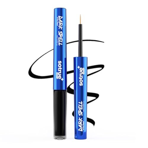 Sotrue Dark Spell Liquid Eye Liner, Black, Long Lasting Matte Waterproof Liner – Quick Drying Smudge Proof,Fine Tip For Precise Smooth Application, Transfer Proof Eye Makeup for 24 hrs, 1.5ml