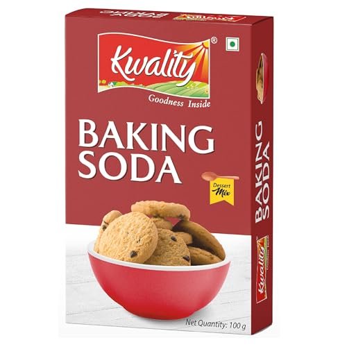 Kwality Baking Soda 100g | Versatile raising agent for baking | cleaning, and deodorizing | free from additives.