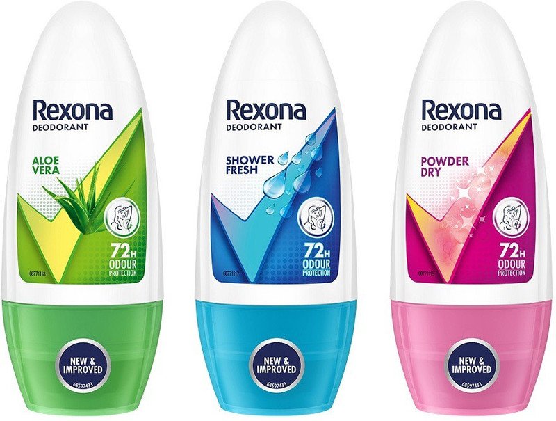 Rexona Aloe Vera, Shower Fresh, Powder Dry Underarm Roll On Deodorant Deodorant Roll-on  –  For Women(150 ml, Pack of 3)