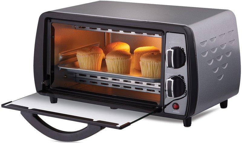 BAJAJ 10-Litre Oven Toaster Grill OTG 1000T, Black/Stainless Steel