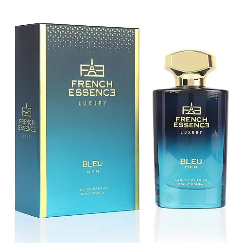 French Essence Bleu Men’s Luxury Perfume | Juniper & Musk Long Lasting Eau de Parfum | Bold Masculine Scent | 60 ml