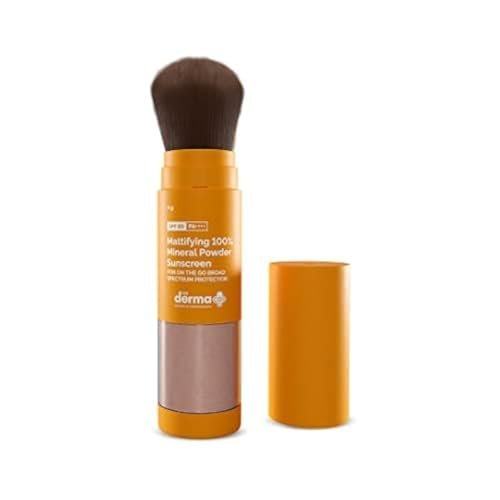 The Derma Co Mattifying 100% Mineral Matte Powder Sunscreen With Spf 50 & PA++++ | For On The Go Broad Spectrum Protection | For All Skin Types | 4 g, Beige