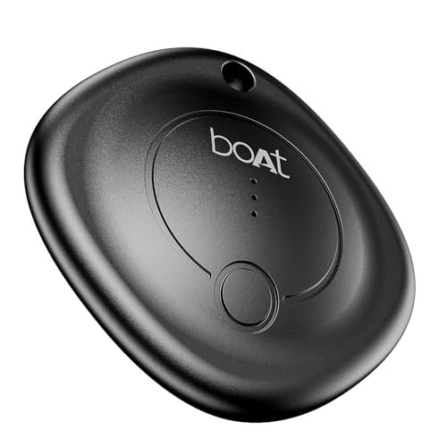 Boat Tag Bluetooth Item Finder for iOS | Apple Find My Network & Android Google Find Hub, Finder for Keys, Luggage, Bikes etc, in-Built Alarm, 1 Year Battery + Free Battery Replacement (Carbon Black)