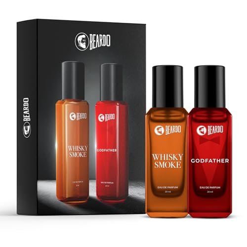 Beardo Whisky Smoke & Godfather Perfume Combo (20 ml x 2) | Spicy, Woody – Oudh Notes of Whisky Smoke & Aromatic, Spicy Notes of Godfather | Lasting Mens Perfume | Ideal gift for men | Rakhi Gift for Brother | Gift for Men
