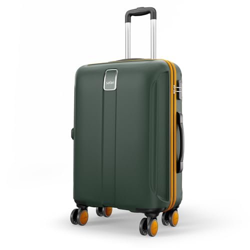 Safari Medium Polycarbonate Spinner Thorium Neo 8 Wheels 66Cm Size Check-in Trolley Bag, Hard Case, 360º Wheeling Luggage for Men & Women, Travel Bag, Suitcase for Travel, Dusk Green