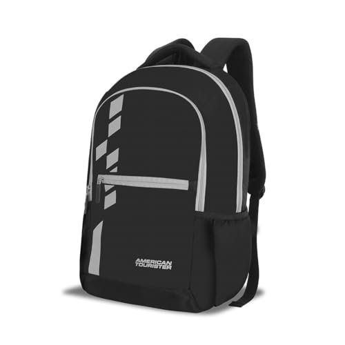 American Tourister Lex Style 02 | 24L Backpack | 17″ Laptop Bag | 2 Compartments | College & Office Backpack for Men and Women | Black | 1 Year Global Warranty