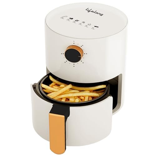 Lifelong Air Fryer for Home – 800W Small Airfryer Machine to Fry, Bake & Roast with Timer Control – Oil Free Fryer Machine – Electric with 360 Hot Air Circulation Technology (LLHF25)2.5 liter, White