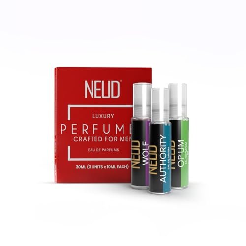 NEUD Luxury Perfume Gift Set for Men – Long Lasting Eau de Parfum, Citrus, Lavender, Cedarwood Fragrance – 1 Pack (3 x 10ml Vials)
