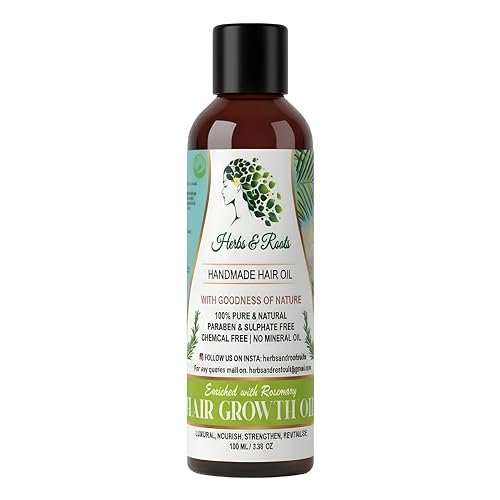 Herbs & Roots Hair Growth Oil – enriched with rosemary Nourishing Ayurvedic Herbal Oil for Hair Fall Control, Hair Regrowth, Strong Roots & Healthy Scalp pack of 1 |100ml