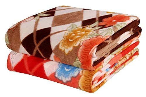 VAS COLLECTIONS All Season Multipurpose Polar 200 TC Fleece Lightweight Solid Blanket Combo (Multicolour, 60X90 Inches) – Set of 2