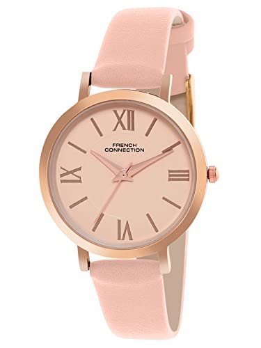 French Connection Leather Analog Rose Gold Dial Women’s Watch-Fcn00037D