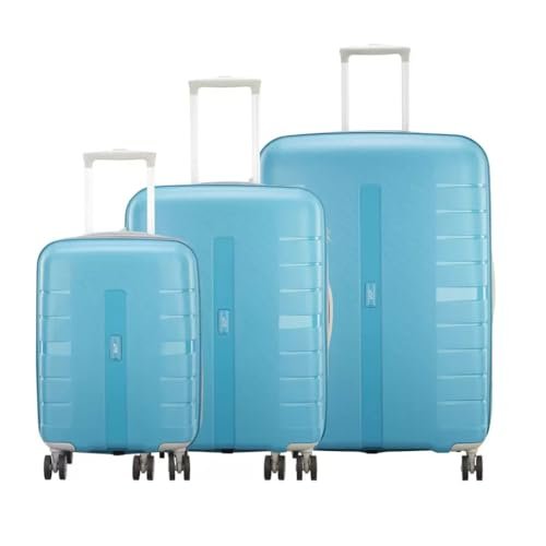 VIP Voyager Pro Sm+Md+Lr Polypropylene Hard Sided 4W Blue Suitcase Sets with Spinner Wheels, 79 Cm, Small, Medium, Large