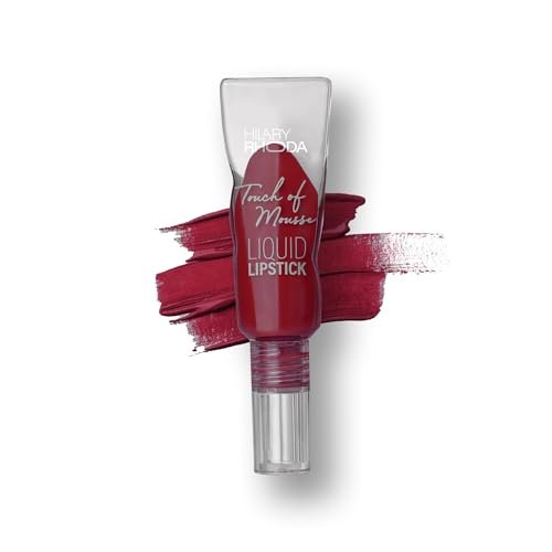 Hilary Rhoda Touch Of Mousse Lipstick | Matte Finish & Long Lasting | Infused with Vitamin E | Weightless & Mousse Finish | Smudge & Waterproof | Vegan – 5ml (Maroon Callin’ – Shade 11)