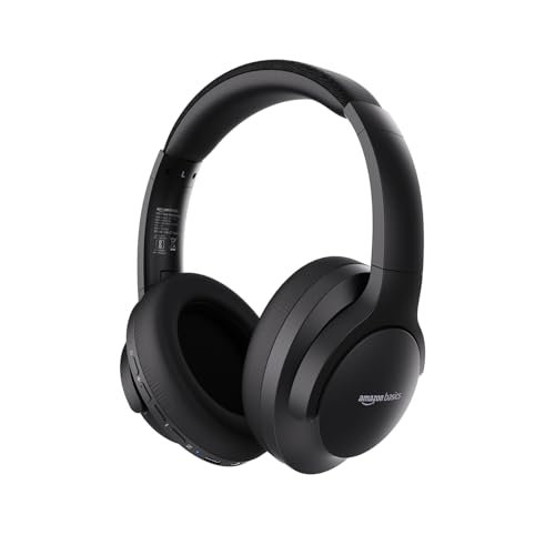 Amazon Basics Pro Series Wireless Noise Cancelling ANC Over Ear Headphone | Bluetooth Headset | USB Charging | 10 m Paring Distance | 74 Hours Battery Life | 40 mm Drivers | IPX4 Rated (Black)