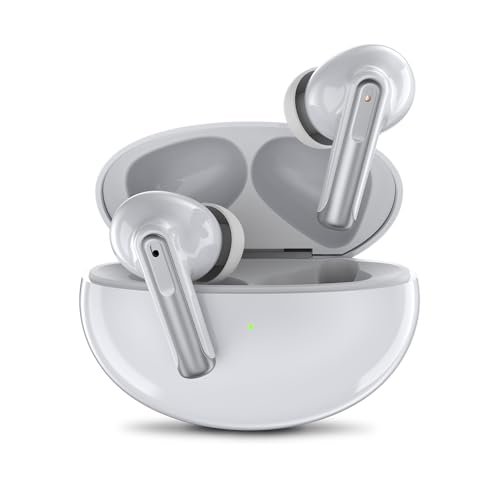 GM True Wireless Earbuds with Wireless Charging, Pure Bass, Quad-Mic Crystal Clear Calls, 45ms Low Latency, IPX 4 – White
