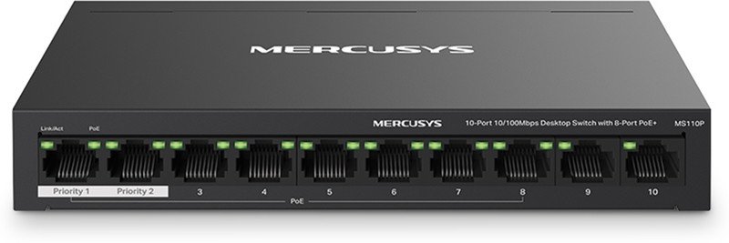 Mercusys MS106LP 10 Ports 100 Mbps Unmanaged Network Switch(Black)