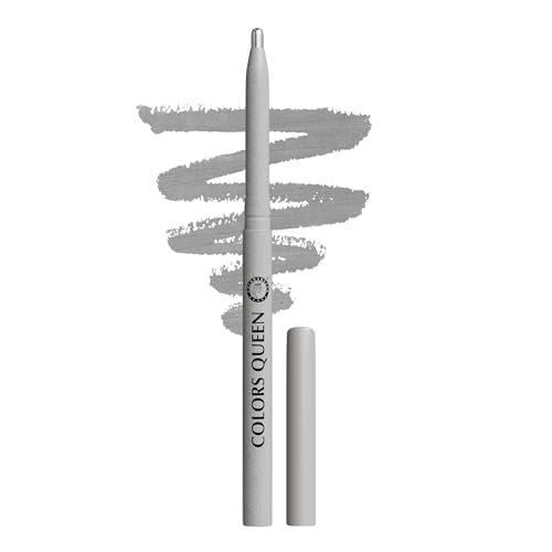Colors Queen Extreme Color Kajal Pencil – 09 Chrome Silver, 0.4g | Smooth One Stroke Application with Ultra Creamy Texture | 16 Hrs Long Stay, Non Transfer, Smudge Proof & Waterproof Kajal for Women