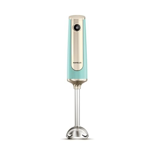 Havells CRAFT Hand Blender|50% Quieter Operation|Easy Blending with 300 Watt Power|Food Grade Material – SS304 Shaft and Blade|Ergonomic One Button Operation|2Yrs Manufacturer Warranty(Blue & Gold)