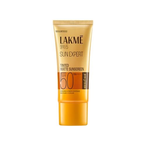 Lakme Sun Expert Tinted Sunscreen SPF 50 PA +++ | Broad spectrum UVA/B protection | Blue light protection | No White Cast | for all dry, oily, normal skin| Matte Finish | 100 g