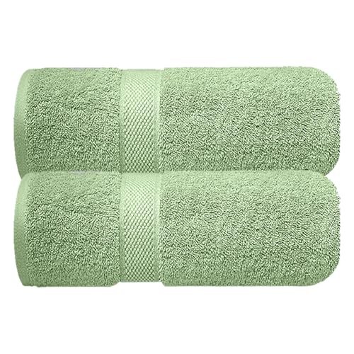 Sulfar 100% Combed Cotton, Quick Drying Highly Absorbent, Luxury Hand Towel Set (Pack of 2, 40 X 70 cm) Nature Green