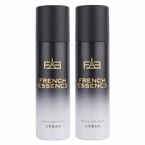 French Essence Urban Deodorant | No Gas Body Spray for Men & Women | Long-Lasting Fresh Fragrance | Pack of 2 (120 ml each)