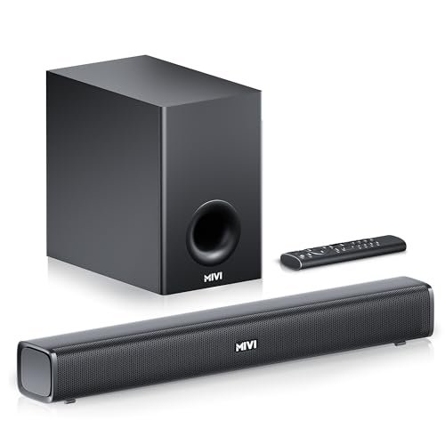 Mivi Fort Hip-Hop 1000 Soundbar | 180 Watts Home Theater Speaker | 2.1 Channel Sound Bar for Smart TV with Wired Subwoofer | Bluetooth v5.3 | Multiple EQ & Input Modes | Made in India