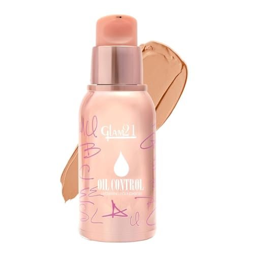 Glam21 Oil Control Hydrating Foundation to Matte Look- Highly Recommended for Oily Skin| Moisturized & Minimizes Redness, Pores & Cover-ups Skin Acne, Scars, Blemishes | 40gm, 05