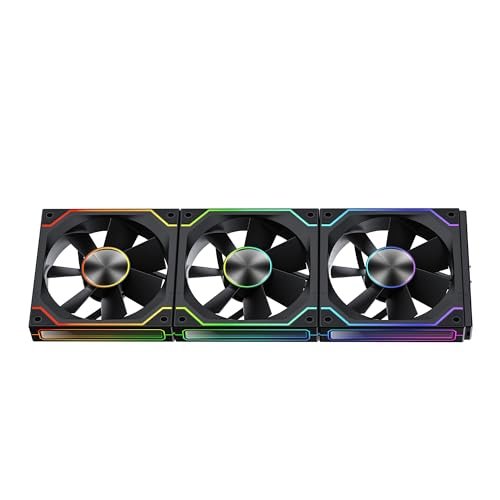 Ant Esports ShiftFlow 3-In-1 120mm ARGB Stackable Fan Kit with Forward/Reverse, Speed Control Switch and Wire Free Daisy Chain – Black
