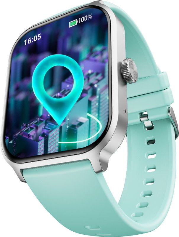 boAt Storm Call 3 Plus w/ Turn by Turn Navigation, QR Tray, 49.7cm(1.96″) HD Display Smartwatch(Mint Green Strap, Free Size)