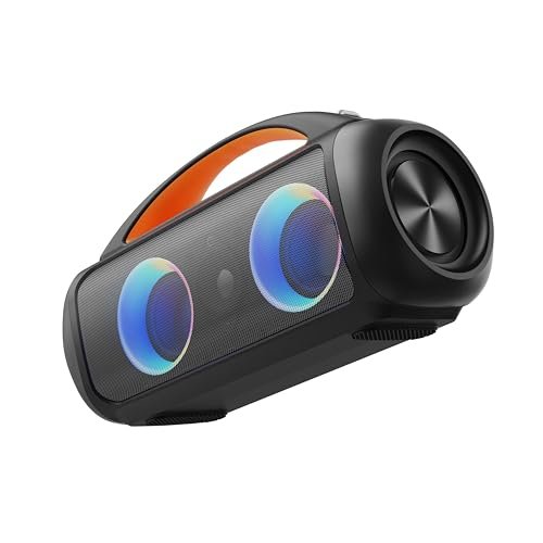 EarFun Bluetooth Speaker, UBOOM Raver Portable Speaker 90W Loud Stereo Sound, Rich Bass, IPX5 Waterproof, Dual Pairing, Built-in Mic, Low Latency, Wireless Speaker for Party, Indoor&Outdoor