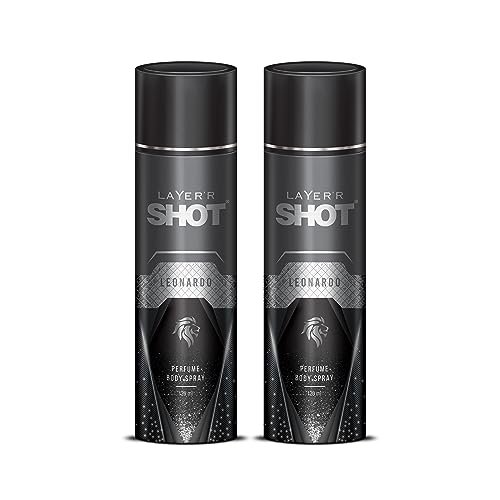 Layer’r Shot Leonardo Men’s Body Spray – 2 x 120ml Each | Long-Lasting Premium Exotic Fragrance For Body & Clothes | Perfect For Daily Use | Gift For Him