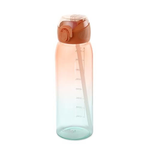 CELLO Inspire Large Sipper Water Bottle, 900ml Orange | Food Grade, Leakproof, Easy to Carry | Gym Straw Water Bottle For Fitness, Office, School, Picnic, Travel, Sports & Outdoor Hydration