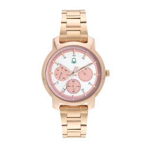 United Colors of Benetton Women Pink Round Brass Dial Analogue Watch- UWUCL0503