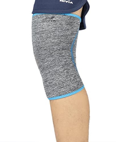 Nivia Orthopedic Knee Support, for Men, for Gym, Knee Sleeves, Knee Braces Pair for Sports & Workout, Knee Cap, Knee Supporter for Exercise, Running, Cycling (Grey, XL)