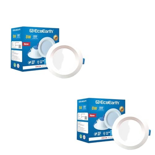 EcoEarth Bixy Concealed Downlight (Pack of 2, Warm White, 8 Watt)
