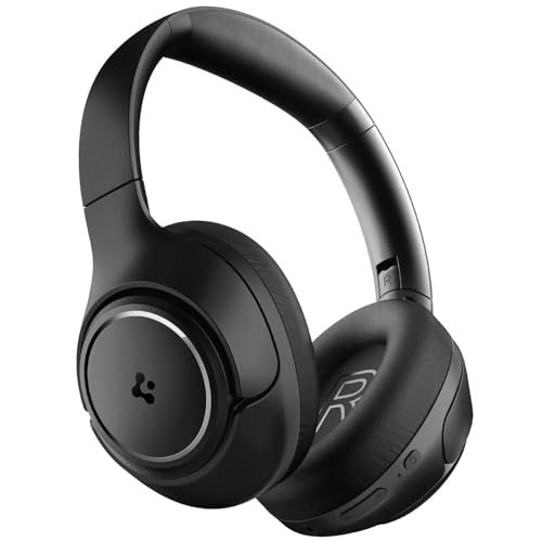 Spigen Audio Newly Launched SA-HP P10 Wireless Over Ear Headphones with 60H Playtime, Upto 43dB Multi-Mode Adaptive ANC Pro, EQ Customizing App, 5-MIC, Gaming Mode, 40mm Driver – Black